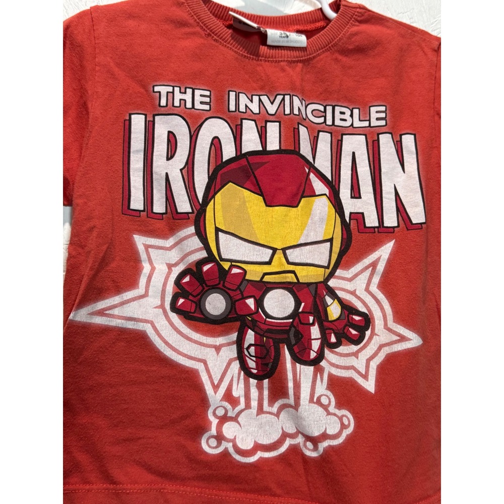 Zara Marvel The Invincible Iron Man Red Graphic Tee Kids Size 3-4 Years 104cm - Picture 3 of 4